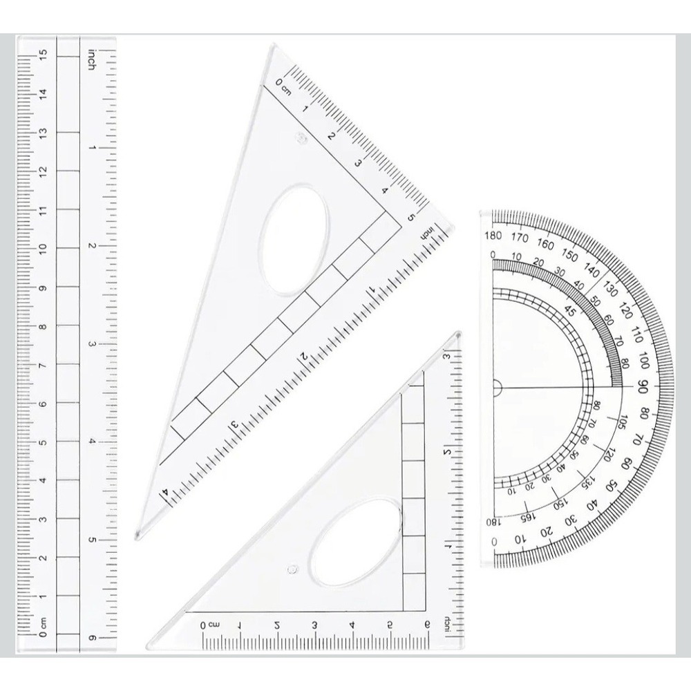 Student Geometry Set 10 Piece, Compass Ruler Protractor, Drafting Tools,‎ Black - Picture 5 of 6